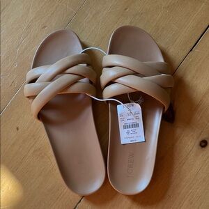 J. Crew Women's Beige Braided Slide Sandals